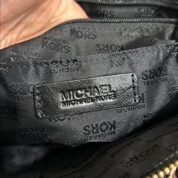 Michael Kors Black & Gold Logo Satchel Bag New Condition w/out Strap - Picture 12 of 14